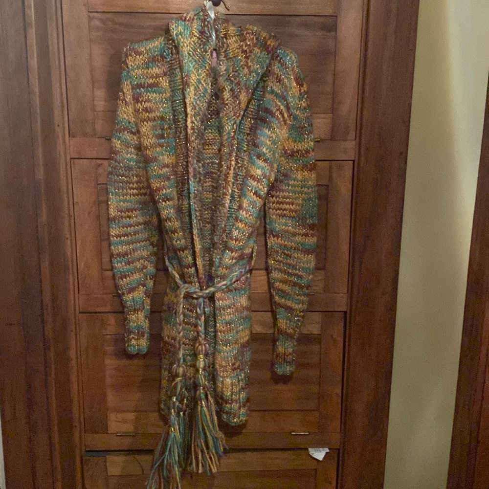 Ladies  Long  Hooded  Coat Sweater ￼